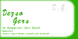 dezso gers business card